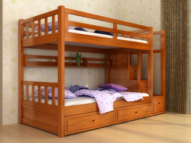 Lựa chọn giường gỗ óc chó cho phòng ngủ bé yêu giuong-go-oc-cho 2